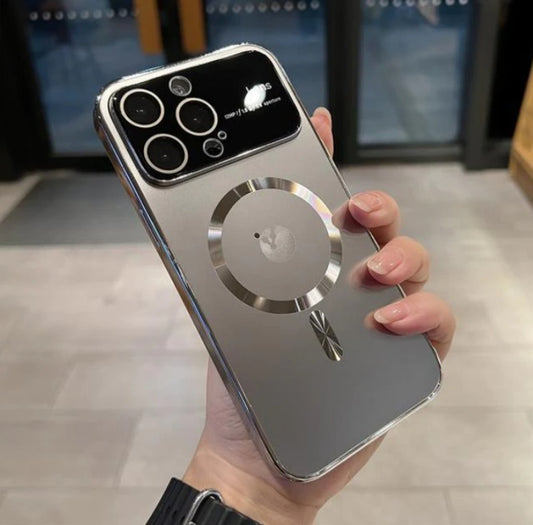 Coque de lunettes de charge magnétiques givrées pour téléphone portable