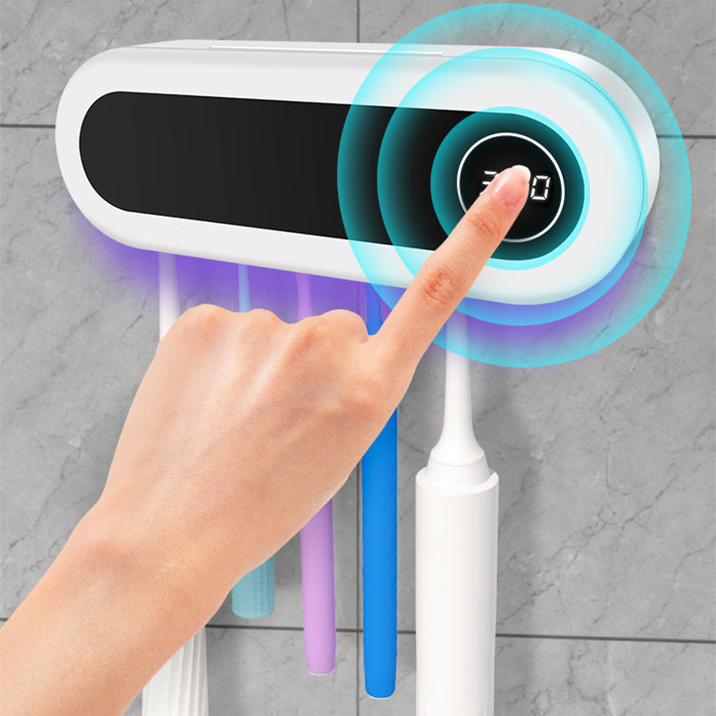 Soporte para cepillo de dientes montado en la pared, soporte para cepillo de dientes inteligente, esterilizador UV, dispensador de pasta de dientes, exprimidor para accesorios de baño