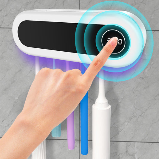 Support de brosse à dents mural Porte-brosse à dents intelligente Support de stérilisateur UV Distributeur de dentifrice Squeezer pour accessoires de salle de bain