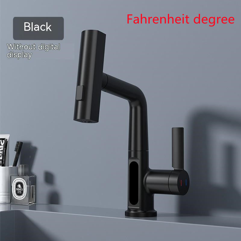 Robinet d’affichage numérique intelligent Robinet de bassin escamotable Température de l’affichage numérique Rotation
