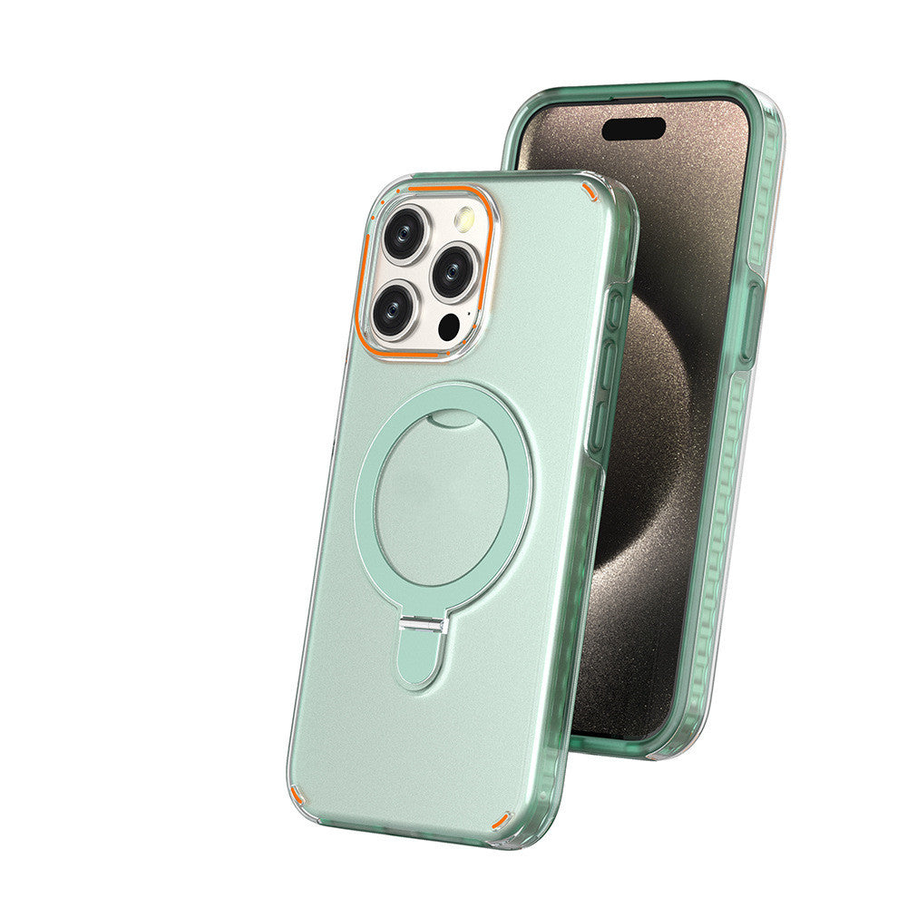 Nouvelle Coque De Téléphone À Support Magnétique Coloré Avec Couvercle De Support Pour Étui De Charge Sans Fil Magnétique Transparent Magesafe Pour Téléphone