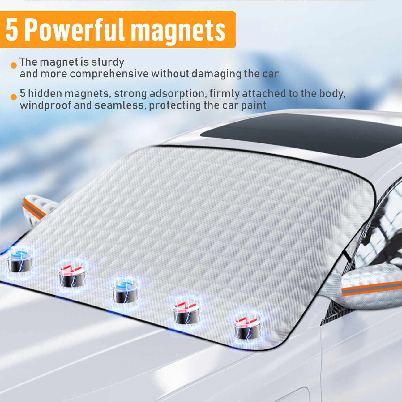 IceDefender 4-in-1 Car Shield ✅ Couvercle de pare-brise magnétique 4 couches | protection neige et givre | pare-soleil