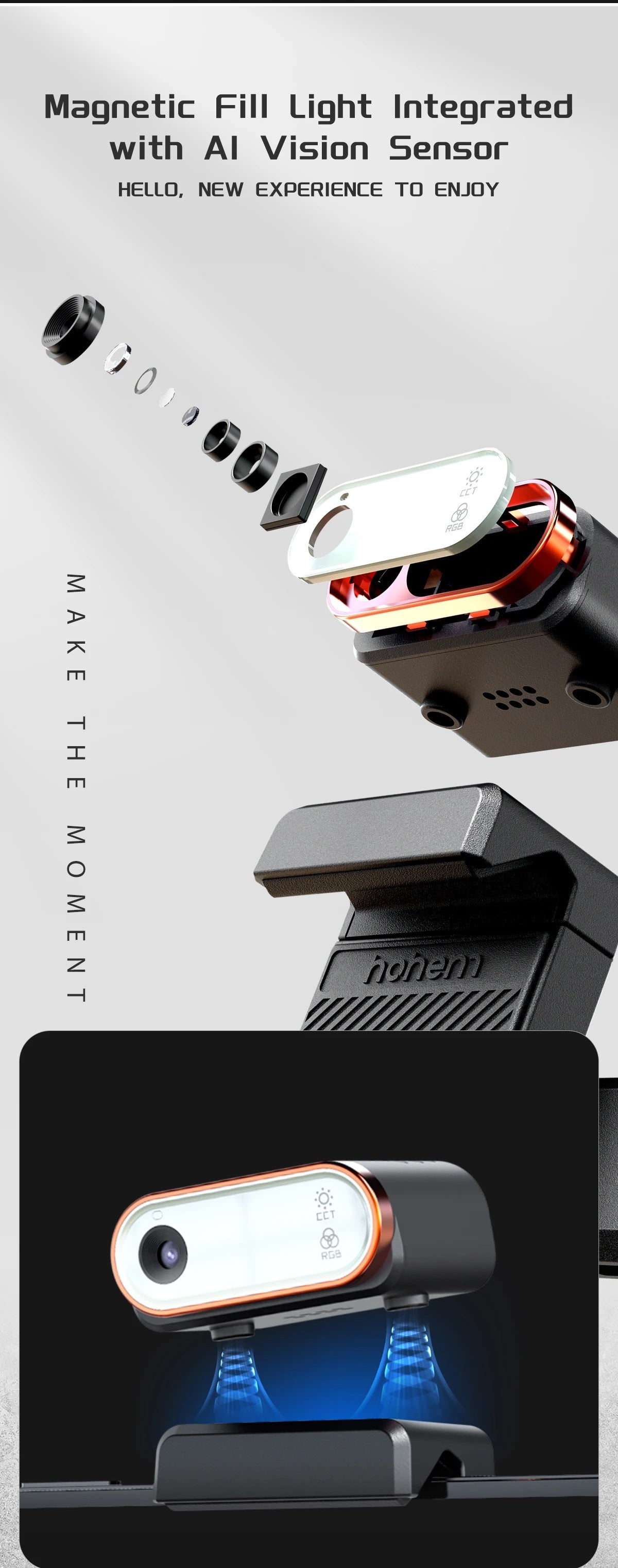 FaceTrack Pro ✅ AI Face Et Shooting Fill Light Vlog Trois Axes Stabler