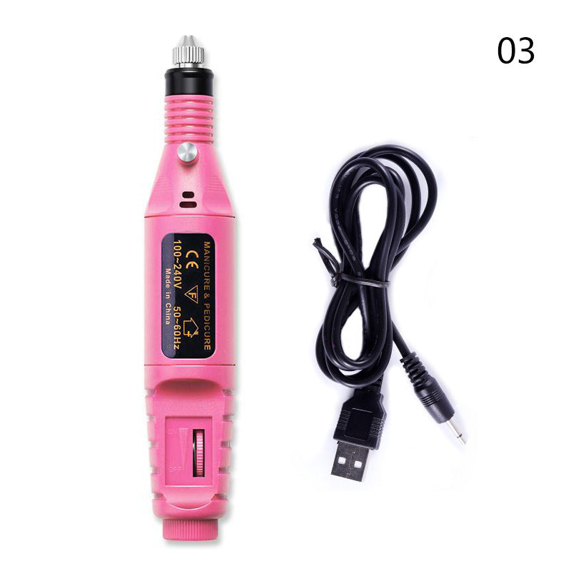 Perceuse à ongles électrique Ensemble de machine de manucure Coupeur de moulin de charge USB pour manucure Lime à ongles Outil de pédicure Ensemble de perceuse à ongles