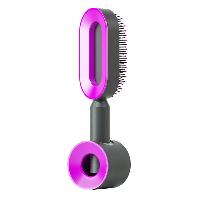 Brosse à cheveux autonettoyante pour femmes Nettoyage à une clé Perte de cheveux Airbag Massage Peigne de cuir chevelu Brosse à cheveux antistatique