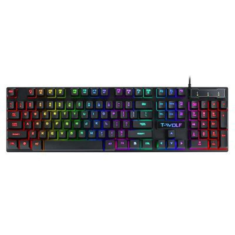 Manipulateur flottant de clavier filaire lumineux USB de jeu