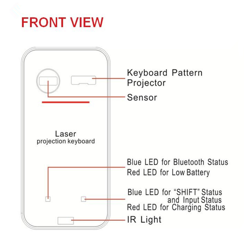 LEING FST Virtual Laser Keyboard Bluetooth Wireless Projector Phone Keyboard for PC Laptop with Mouse Function