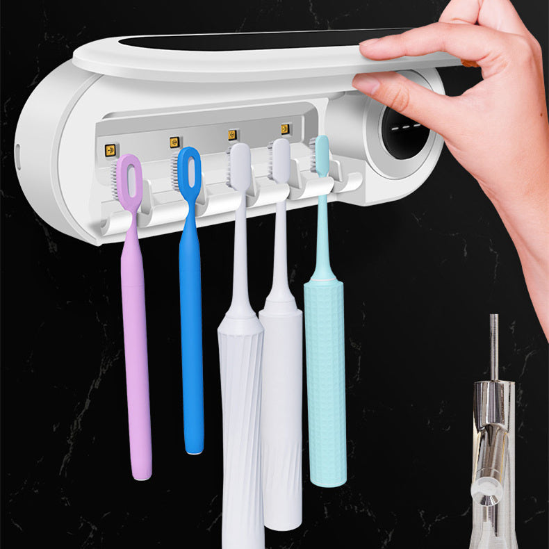 Soporte para cepillo de dientes montado en la pared, soporte para cepillo de dientes inteligente, esterilizador UV, dispensador de pasta de dientes, exprimidor para accesorios de baño