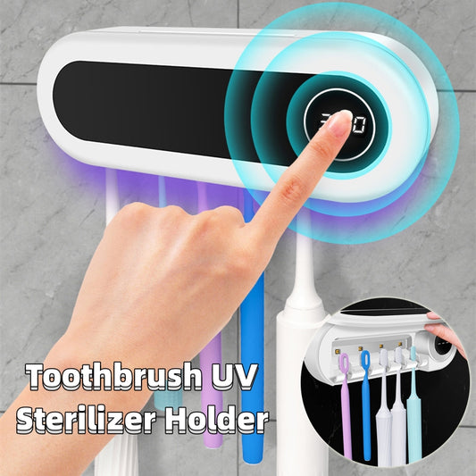 Support de brosse à dents mural Porte-brosse à dents intelligente Support de stérilisateur UV Distributeur de dentifrice Squeezer pour accessoires de salle de bain
