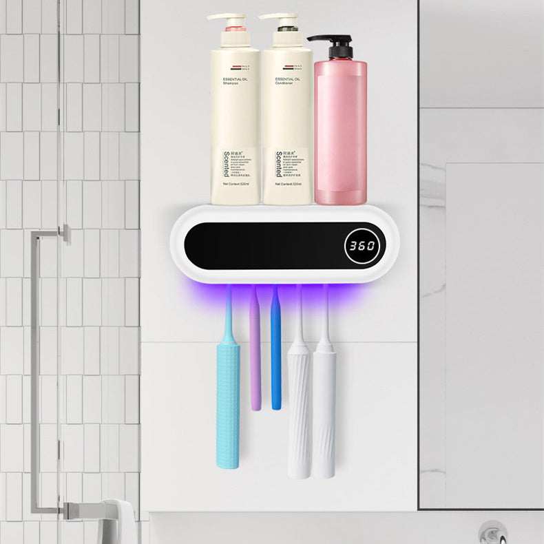Soporte para cepillo de dientes montado en la pared, soporte para cepillo de dientes inteligente, esterilizador UV, dispensador de pasta de dientes, exprimidor para accesorios de baño