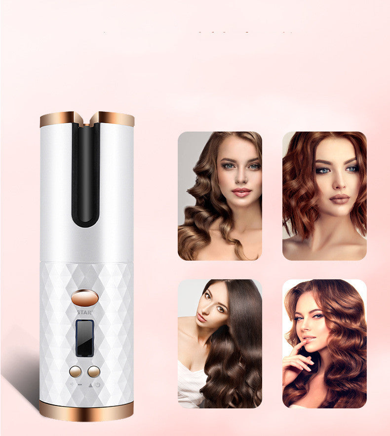 Bigoudi automatique Rechargeable pour femmes, fer à friser Portable avec écran LCD, en céramique, pour friser les cheveux bouclés et rotatifs