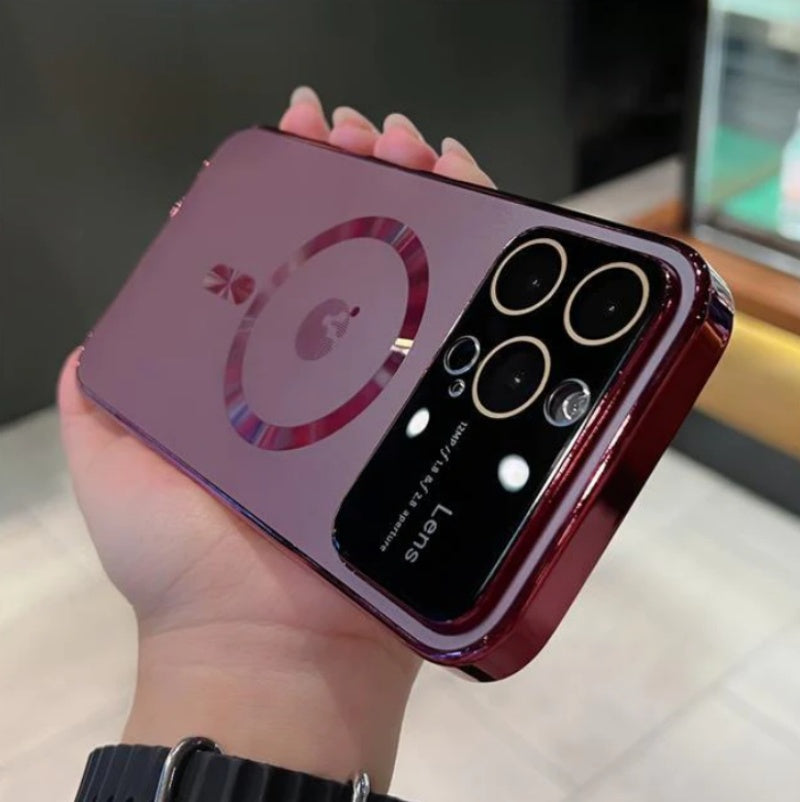 Coque de lunettes de charge magnétiques givrées pour téléphone portable
