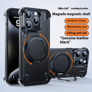 Coque de téléphone à support rotatif magnétique en métal résistant aux chutes