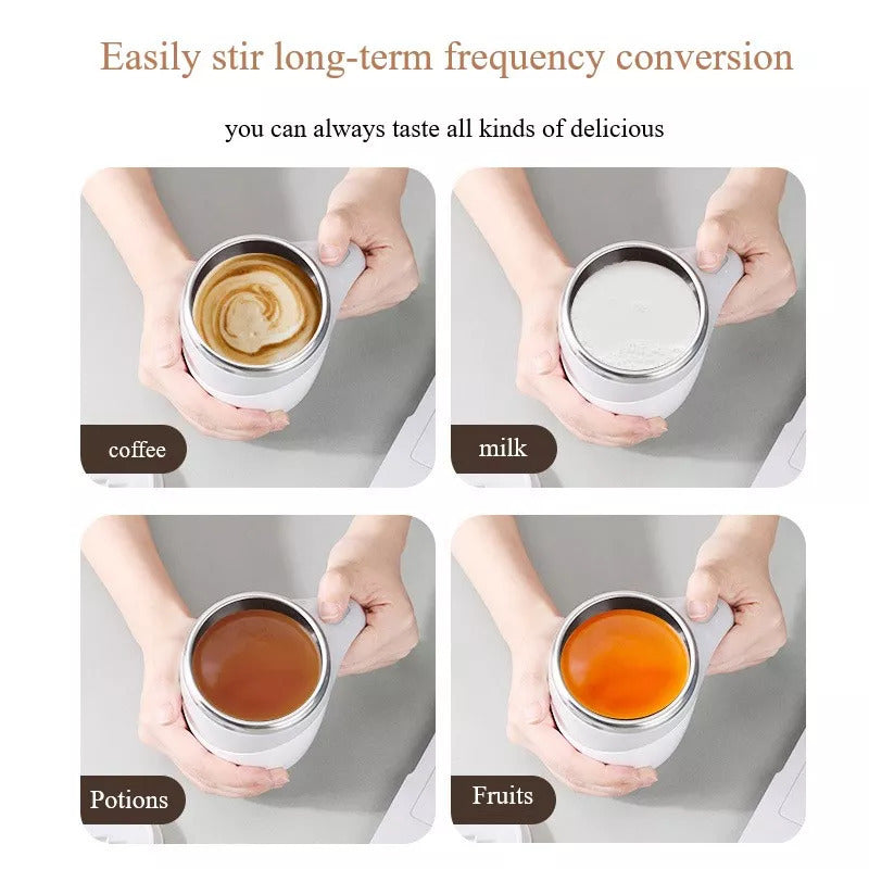 Modèle rechargeable Tasse à mélanger automatique Tasse à café Tasse à agitation électrique de haute valeur Lazy Milkshake Tasse d'eau magnétique rotative