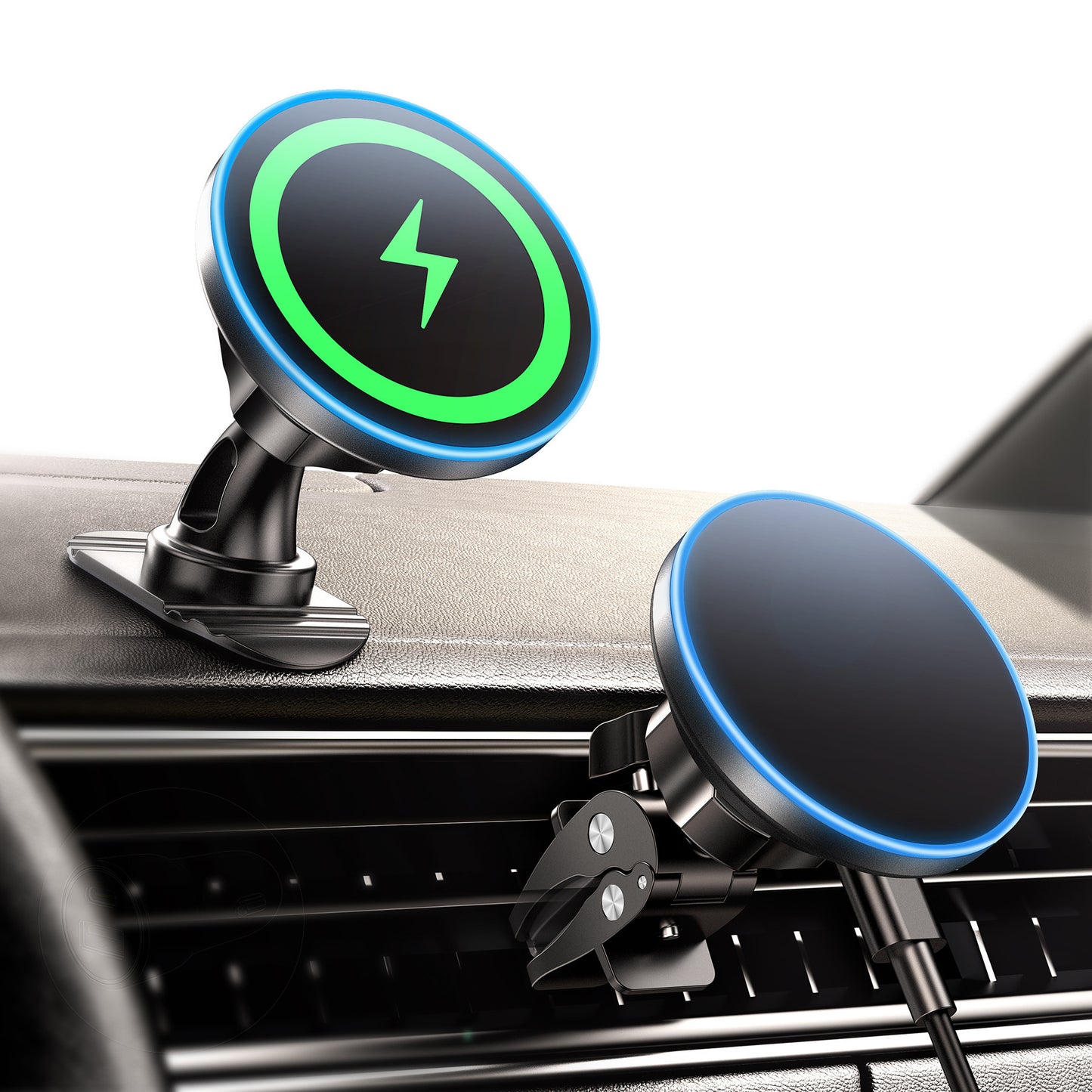 15W Magnetic Mobile Phone Wireless Fast Charging Car Navigation Holder