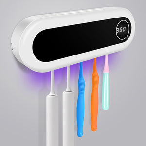 Soporte para cepillo de dientes montado en la pared, soporte para cepillo de dientes inteligente, esterilizador UV, dispensador de pasta de dientes, exprimidor para accesorios de baño