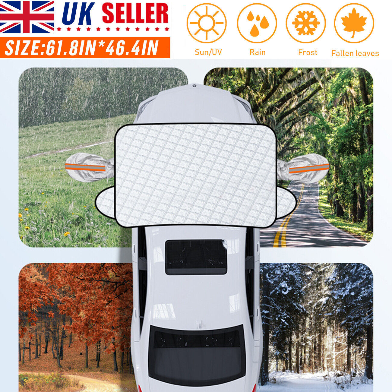 IceDefender 4-in-1 Car Shield ✅ Couvercle de pare-brise magnétique 4 couches | protection neige et givre | pare-soleil