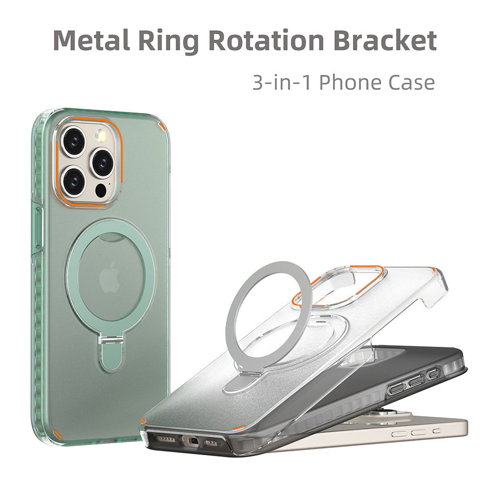 Nouvelle Coque De Téléphone À Support Magnétique Coloré Avec Couvercle De Support Pour Étui De Charge Sans Fil Magnétique Transparent Magesafe Pour Téléphone