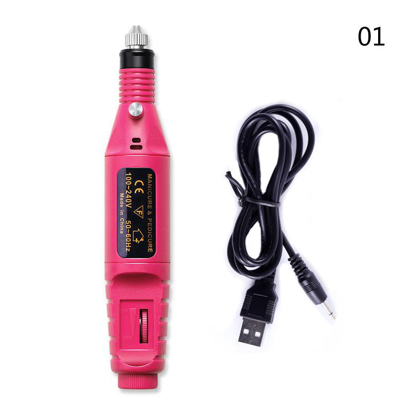 Perceuse à ongles électrique Ensemble de machine de manucure Coupeur de moulin de charge USB pour manucure Lime à ongles Outil de pédicure Ensemble de perceuse à ongles