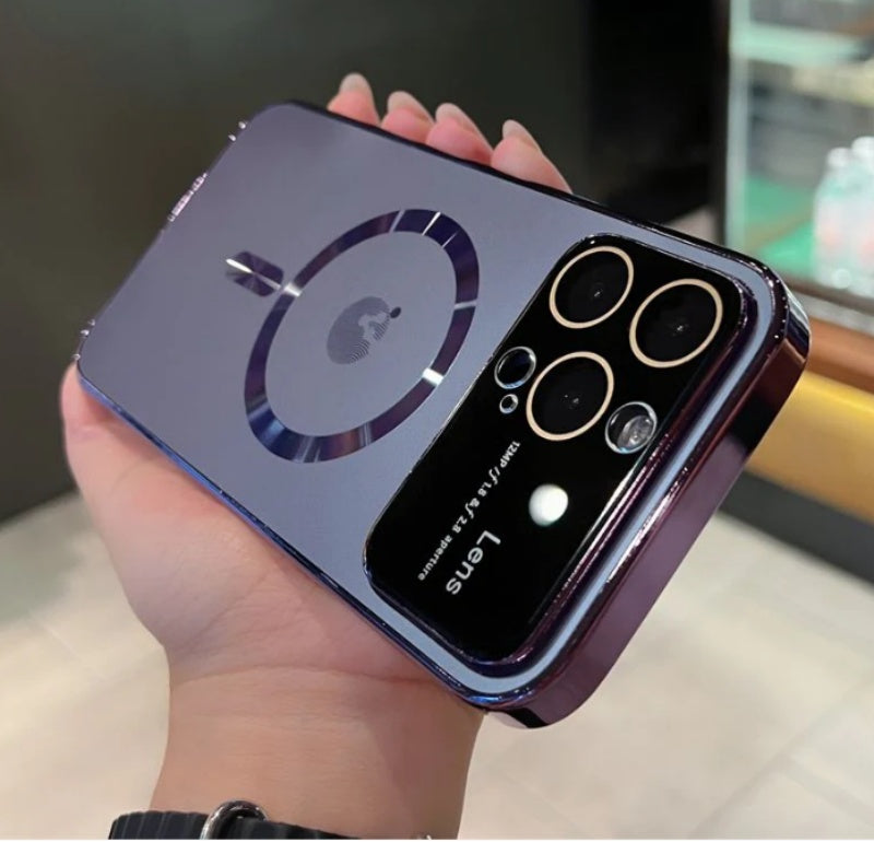 Coque de lunettes de charge magnétiques givrées pour téléphone portable