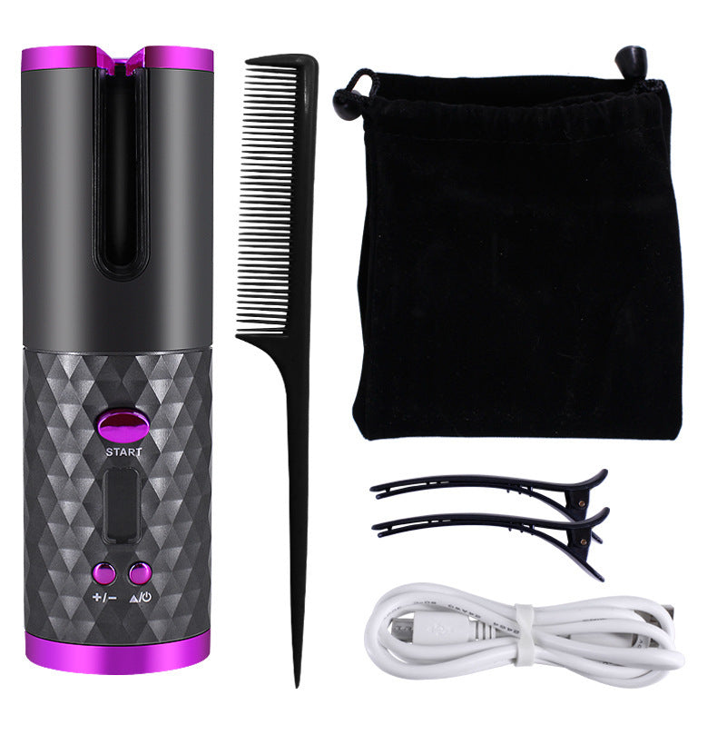 Bigoudi automatique Rechargeable pour femmes, fer à friser Portable avec écran LCD, en céramique, pour friser les cheveux bouclés et rotatifs