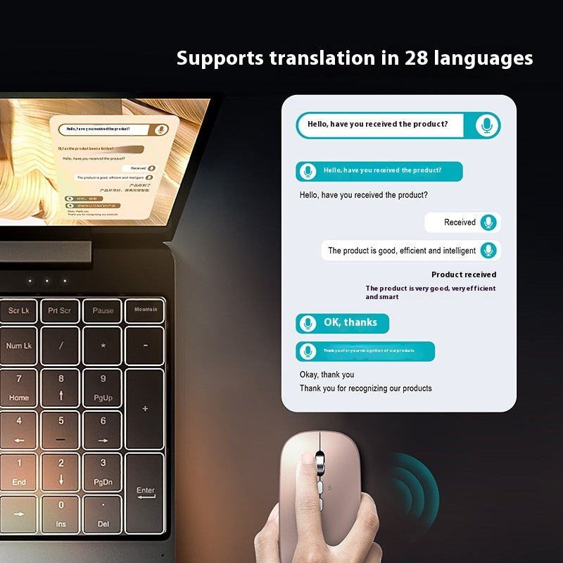 IA Traduction vocale intelligente Souris de charge sans fil légère