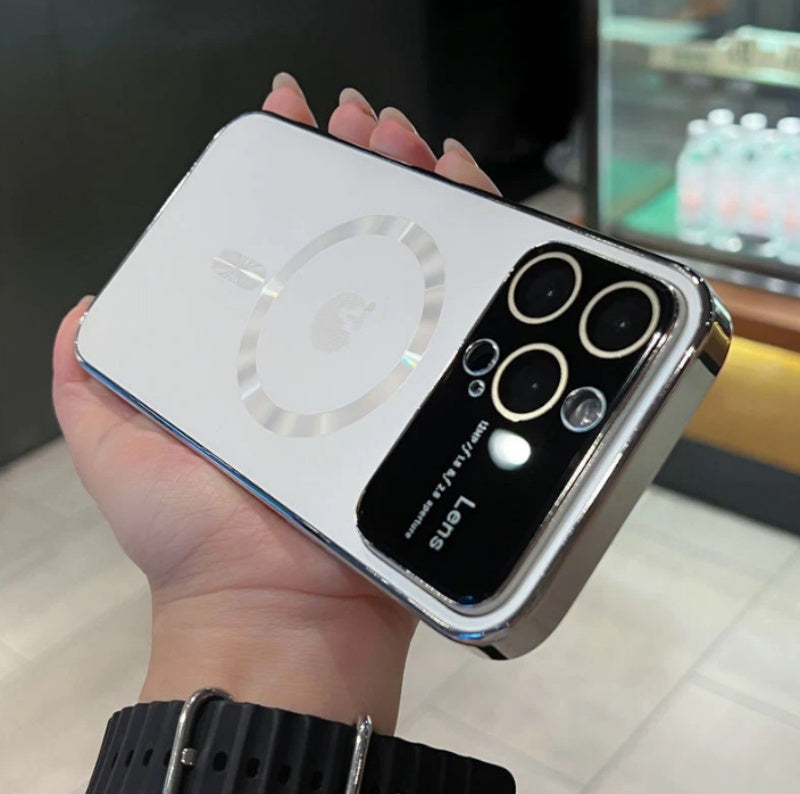 Coque de lunettes de charge magnétiques givrées pour téléphone portable
