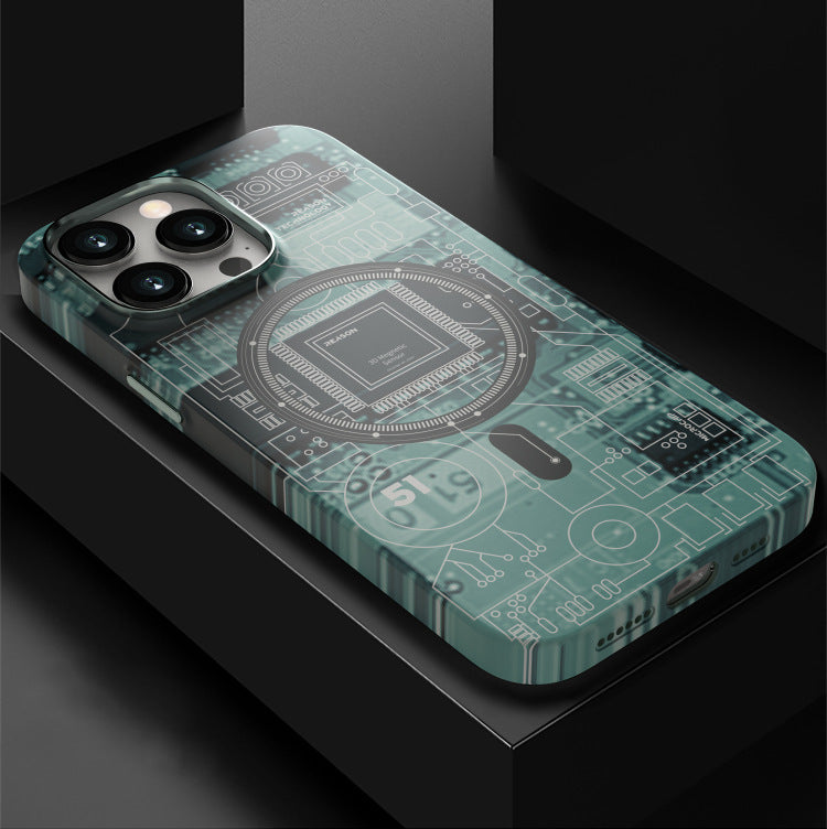Coque de téléphone magnétique lumineuse à l'arrière
