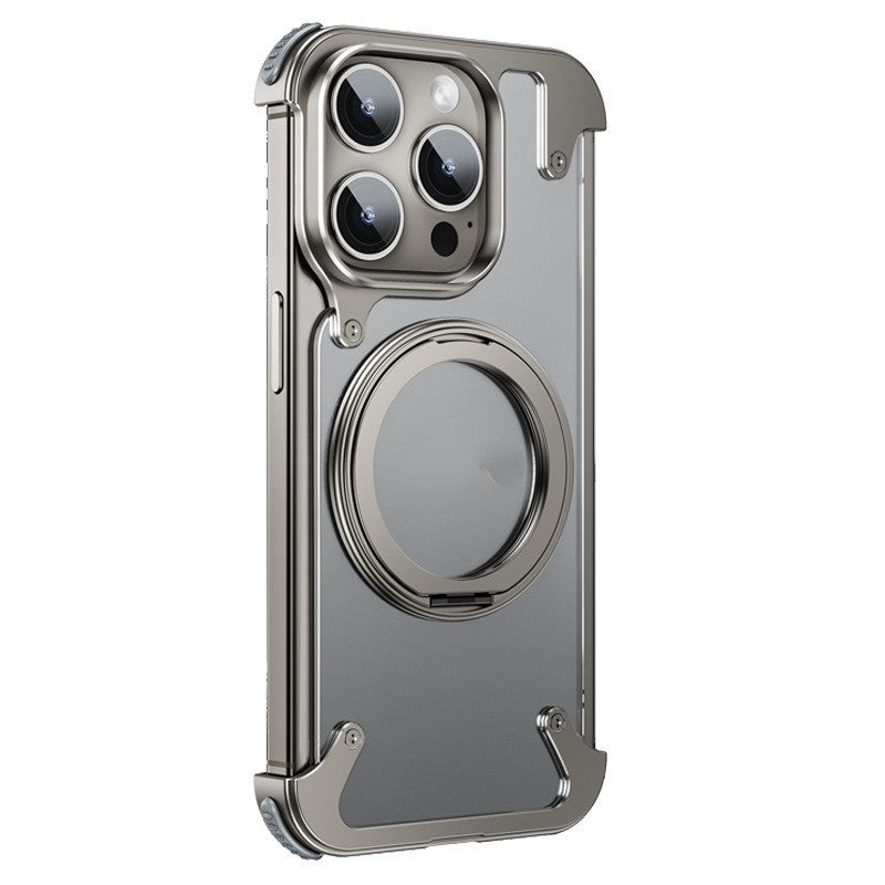 Coque de téléphone à support rotatif magnétique en métal résistant aux chutes