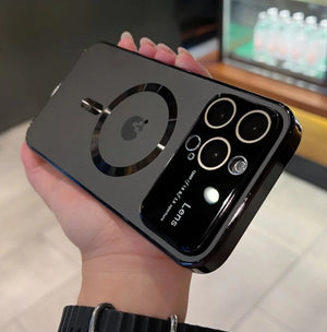 Coque de lunettes de charge magnétiques givrées pour téléphone portable