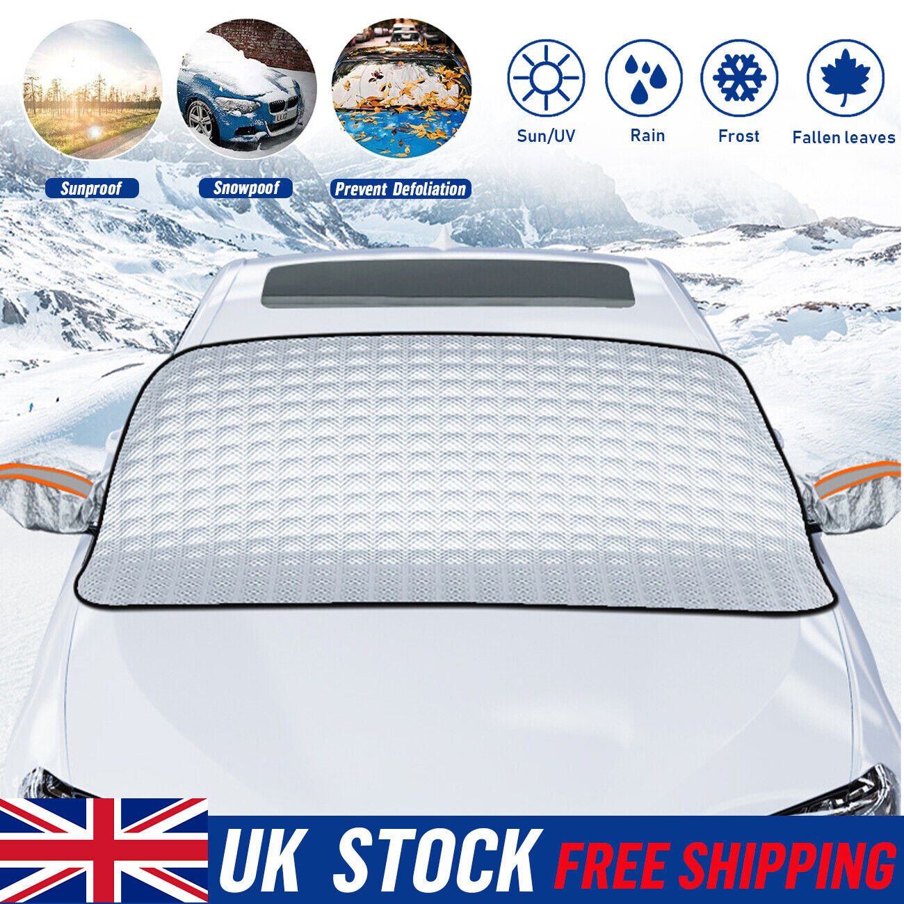 IceDefender 4-in-1 Car Shield ✅ Couvercle de pare-brise magnétique 4 couches | protection neige et givre | pare-soleil