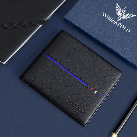 Portefeuille pour hommes Casual All-match First Layer Cowhide