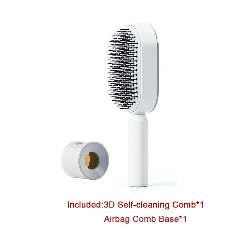 Brosse à cheveux autonettoyante pour femmes Nettoyage à une clé Perte de cheveux Airbag Massage Peigne de cuir chevelu Brosse à cheveux antistatique