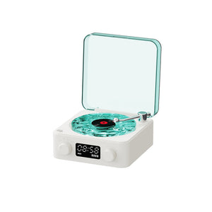 Haut-parleur rétro Turntable Wireless Bluetooth 5.0 Vinyl Record Player Son stéréo avec lampe de projection RVB à bruit blanc Effect