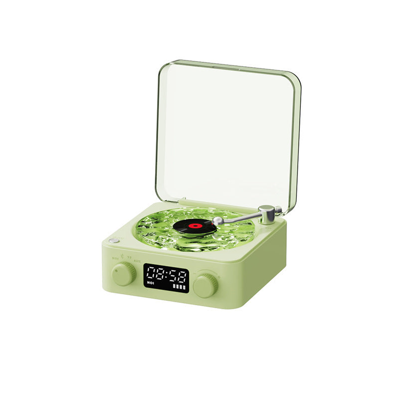 Haut-parleur rétro Turntable Wireless Bluetooth 5.0 Vinyl Record Player Son stéréo avec lampe de projection RVB à bruit blanc Effect