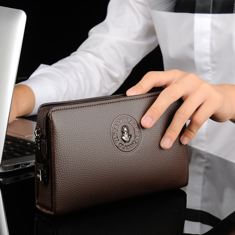 Pochette Décontractée D’affaires Pour Hommes Nouvelle Pochette En Cuir Souple