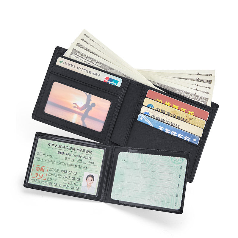 Portefeuille pour hommes Casual All-match First Layer Cowhide