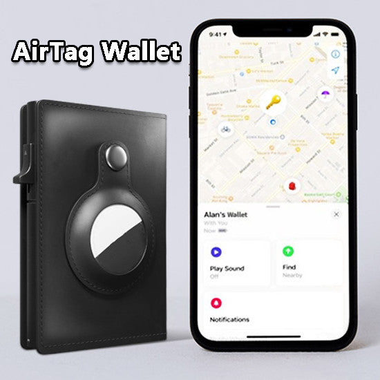 AirSecure Wallet ✅ Portefeuille Anti-vol AirTag , porte-carte multifonctionnel