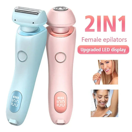 Épilateur d'épilation 2 en 1 USB Tondeuse rechargeable Femmes Corps Rasoir Visage Jambe Aisselle Bikini Main Rasoir pubien Décapant