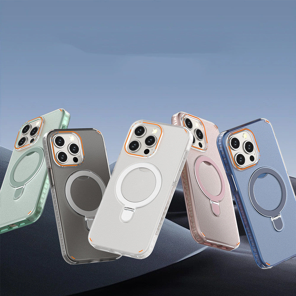 Nouvelle Coque De Téléphone À Support Magnétique Coloré Avec Couvercle De Support Pour Étui De Charge Sans Fil Magnétique Transparent Magesafe Pour Téléphone