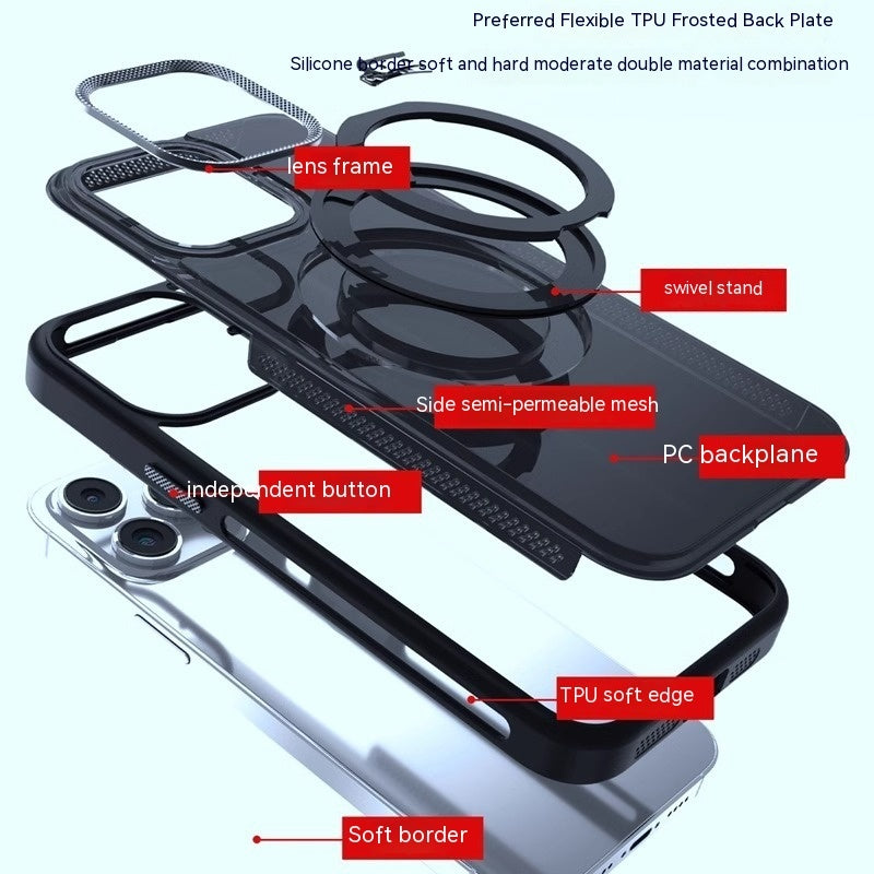 Support rotatif coque de téléphone à astraction magnétique Dissipation thermique givrée Résistant aux chutes
