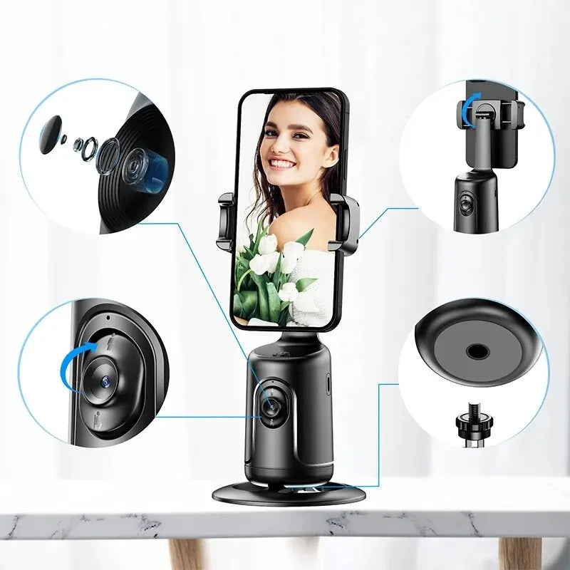 AutoFace Glide ✅ support de téléphone automatique rotatif avec votre visage intelligent AI
