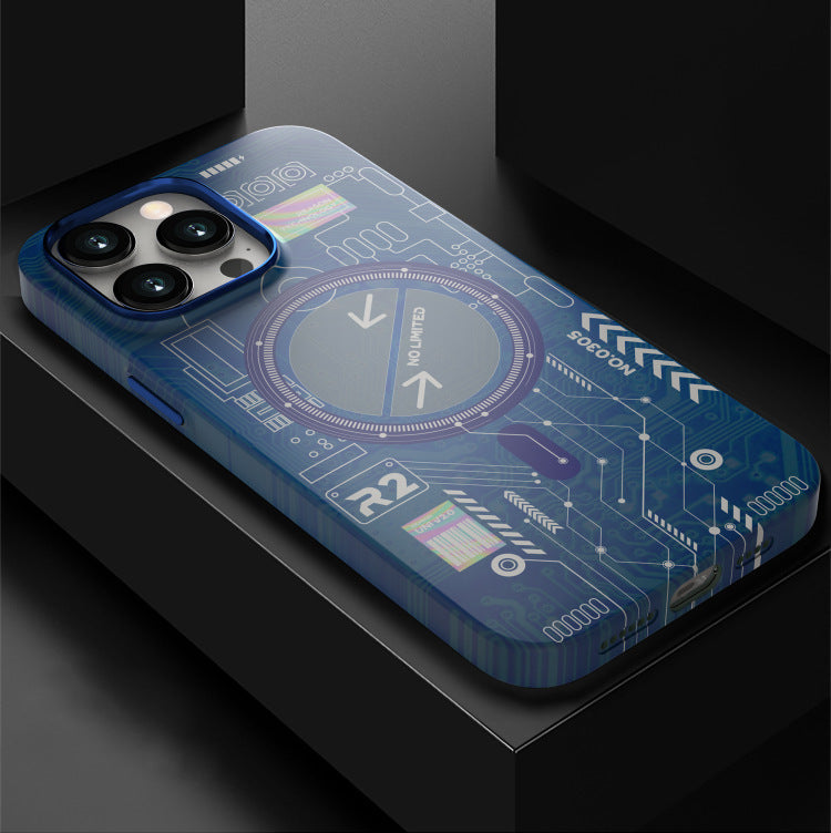 Coque de téléphone magnétique lumineuse à l'arrière