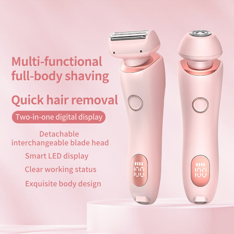 Épilateur d'épilation 2 en 1 USB Tondeuse rechargeable Femmes Corps Rasoir Visage Jambe Aisselle Bikini Main Rasoir pubien Décapant