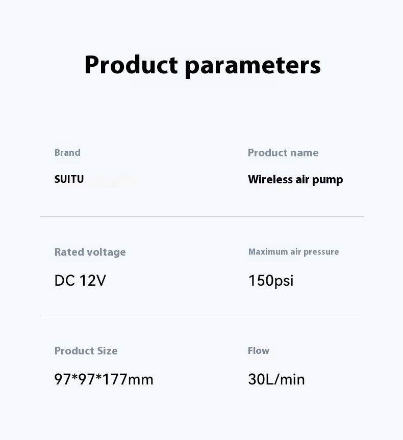 Haute Pression Inflation pour Pneu de voiture Portable Électrique Sans Fil Automatique