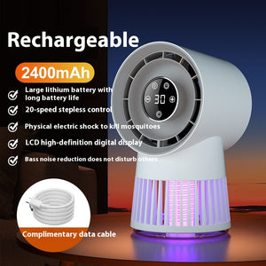 Mini ventilateur de bureau créatif 2 en 1 anti-moustiques, tueur de moustiques électrique, ventilateur Rechargeable par USB, lampe de nuit Fournitures pour la maison et l'extérieur