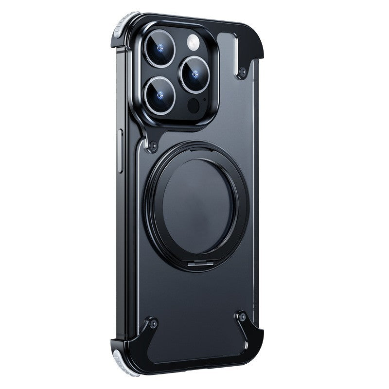 Coque de téléphone à support rotatif magnétique en métal résistant aux chutes