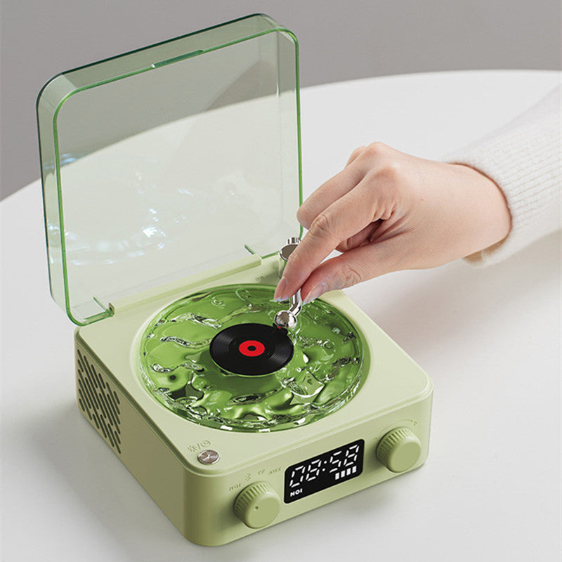Haut-parleur rétro Turntable Wireless Bluetooth 5.0 Vinyl Record Player Son stéréo avec lampe de projection RVB à bruit blanc Effect