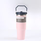 Tasse de voiture portable Tasse en acier inoxydable Bouteille d'eau de sport de voyage avec couvercle de poignée Tasse à café