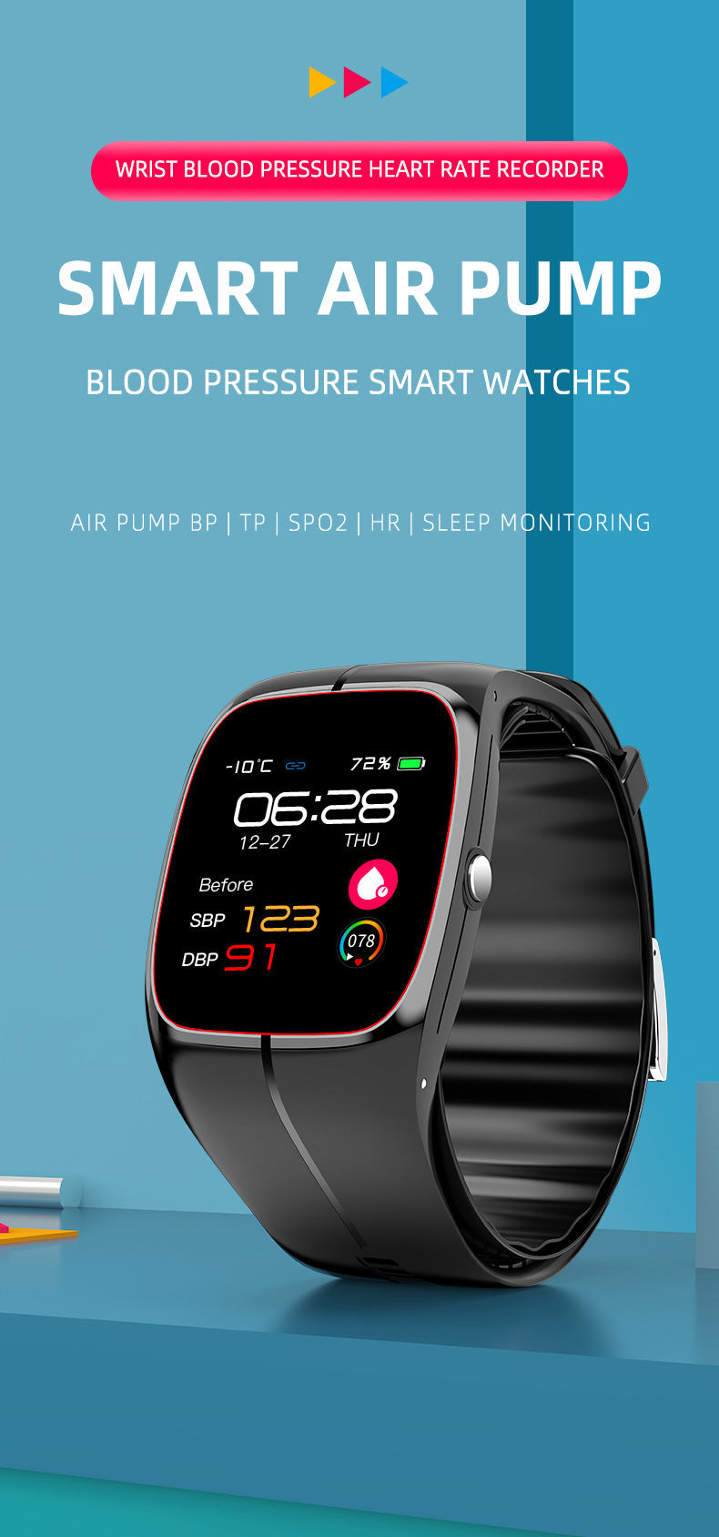 Montre intelligente P20, surveillance de la pression artérielle, de la fréquence cardiaque et de l'oxygène dans le sang
